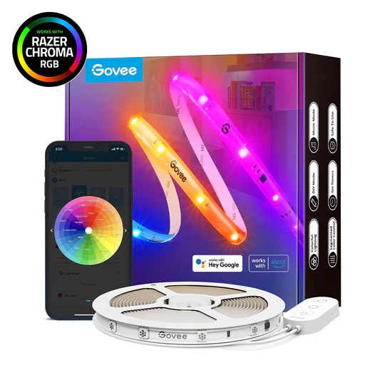 Govee RGBIC LED Strip Lights, 65.6ft Color Changing LED H6147 Music Mode