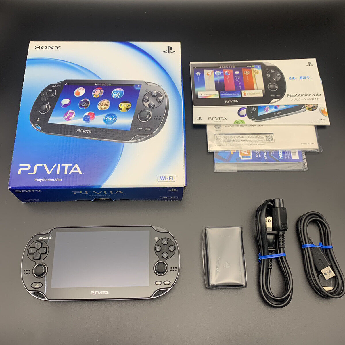 PS Vita PCH-1000 Sony Playstation Accessory complete Console Used  (Excellent) Crystal Black Pre-owned