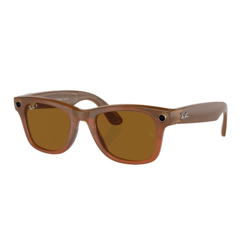 Ray Ban Meta Wayfarer Shiny Caramel Transparent Brown Standard – Mx2Games